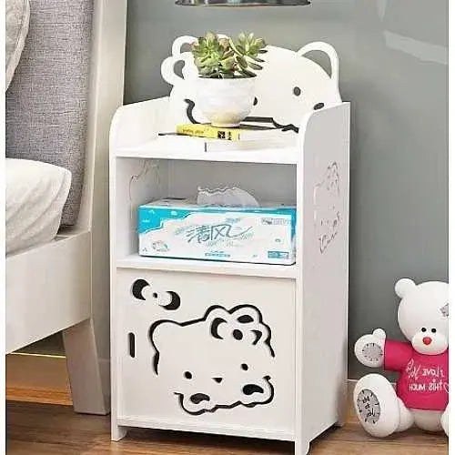 Mesita de Noche Blanca con Tres Niveles KITTY