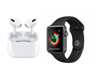 Reloj inteligente negro+ Airpods Android y Apple